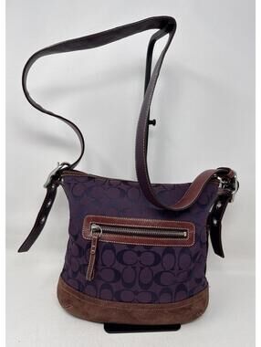 Coach Soft Slim Duffel  Signature C's  Purple Duffle Crossbody Bag